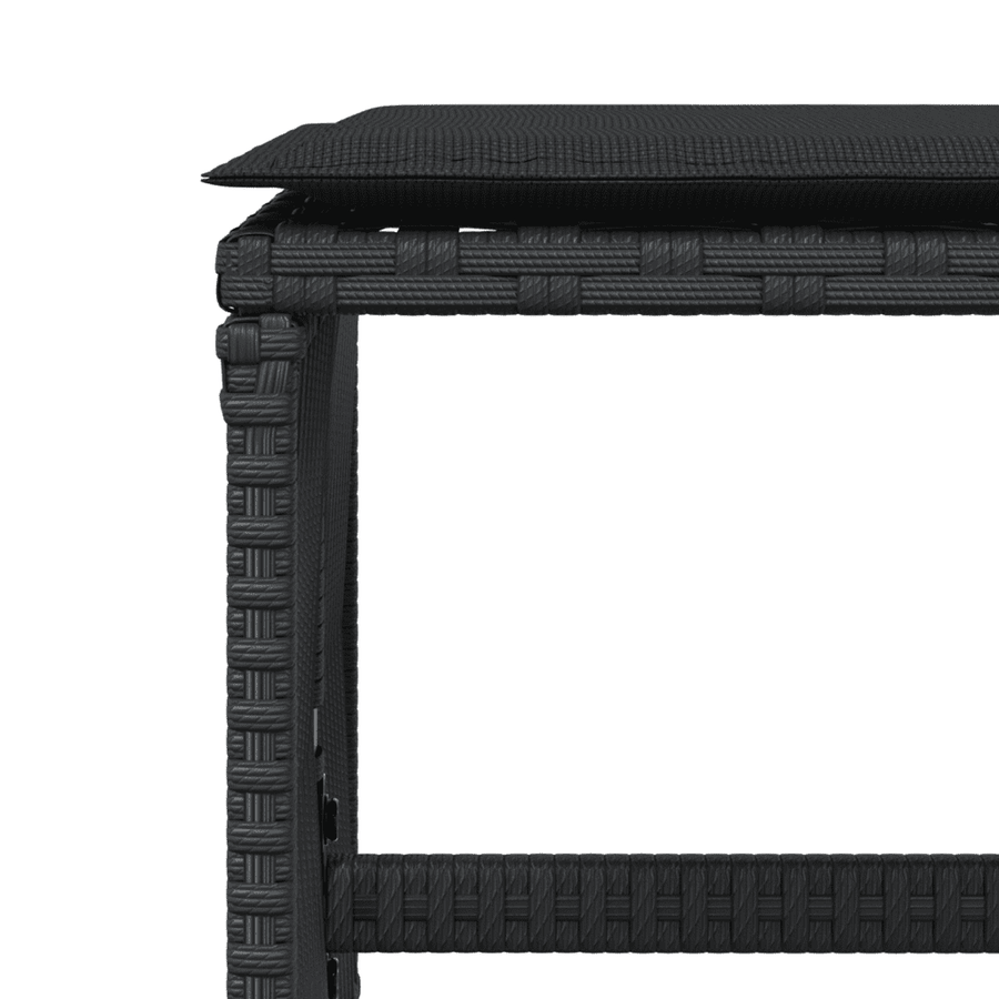 17 Piece Garden Dining Set with Cushions Black Poly Rattan
