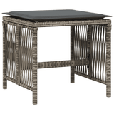 11 Piece Garden Dining Set with Cushions Grey Poly Rattan - Top-Down View