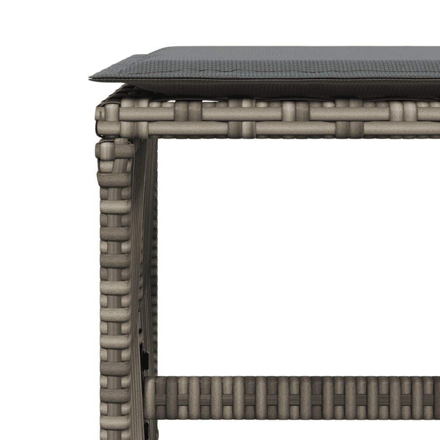 17 Piece Garden Dining Set with Cushions Grey Poly Rattan