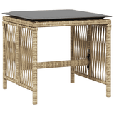 11 Piece Garden Dining Set with Cushions Mix Beige Poly Rattan