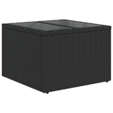 11 Piece Garden Sofa Set with Cushions Black Poly Rattan - Side View