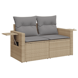 6 Piece Garden Sofa Set with Cushions Mix Beige Poly Rattan