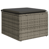 8 Piece Garden Sofa Set with Cushions Grey Poly Rattan - Side View