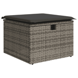 7 Piece Garden Sofa Set with Cushions Grey Poly Rattan - 45-Degree Angle