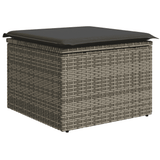 9 Piece Garden Sofa Set with Cushions Grey Poly Rattan - Side View