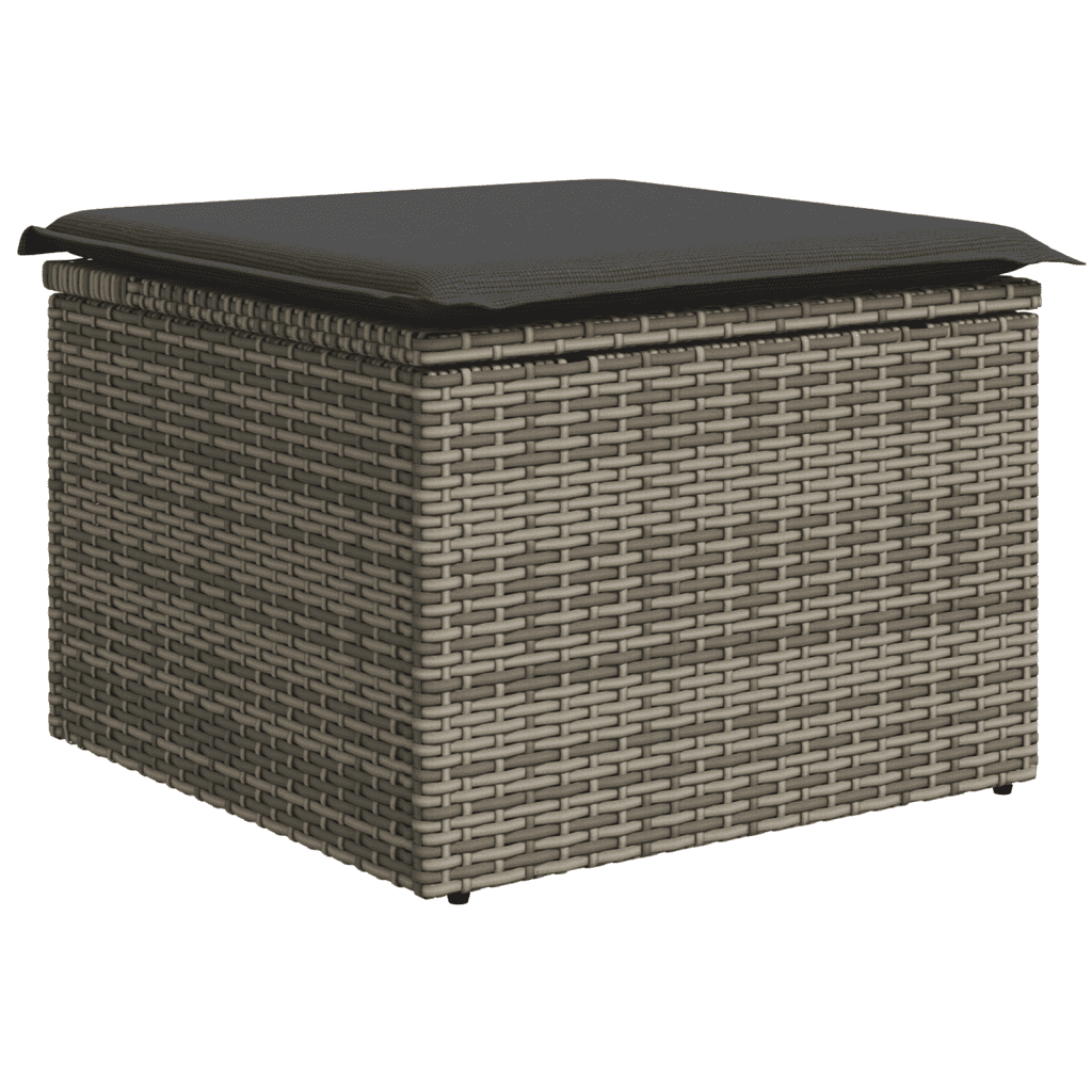 4 Piece Garden Sofa Set with Cushions Grey Poly Rattan