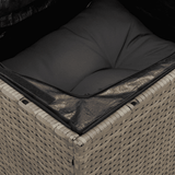 7 Piece Garden Sofa Set with Cushions Grey Poly Rattan - Close-Up Angle