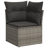 13 Piece Garden Sofa Set with Cushions Grey Poly Rattan - Top-Down View