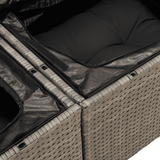 8 Piece Garden Sofa Set with Cushions Grey Poly Rattan - Close-Up Angle