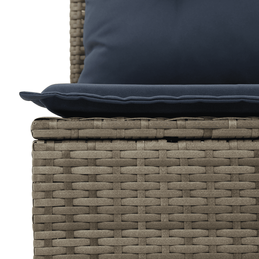 6 Piece Garden Sofa Set with Cushions Grey Poly Rattan
