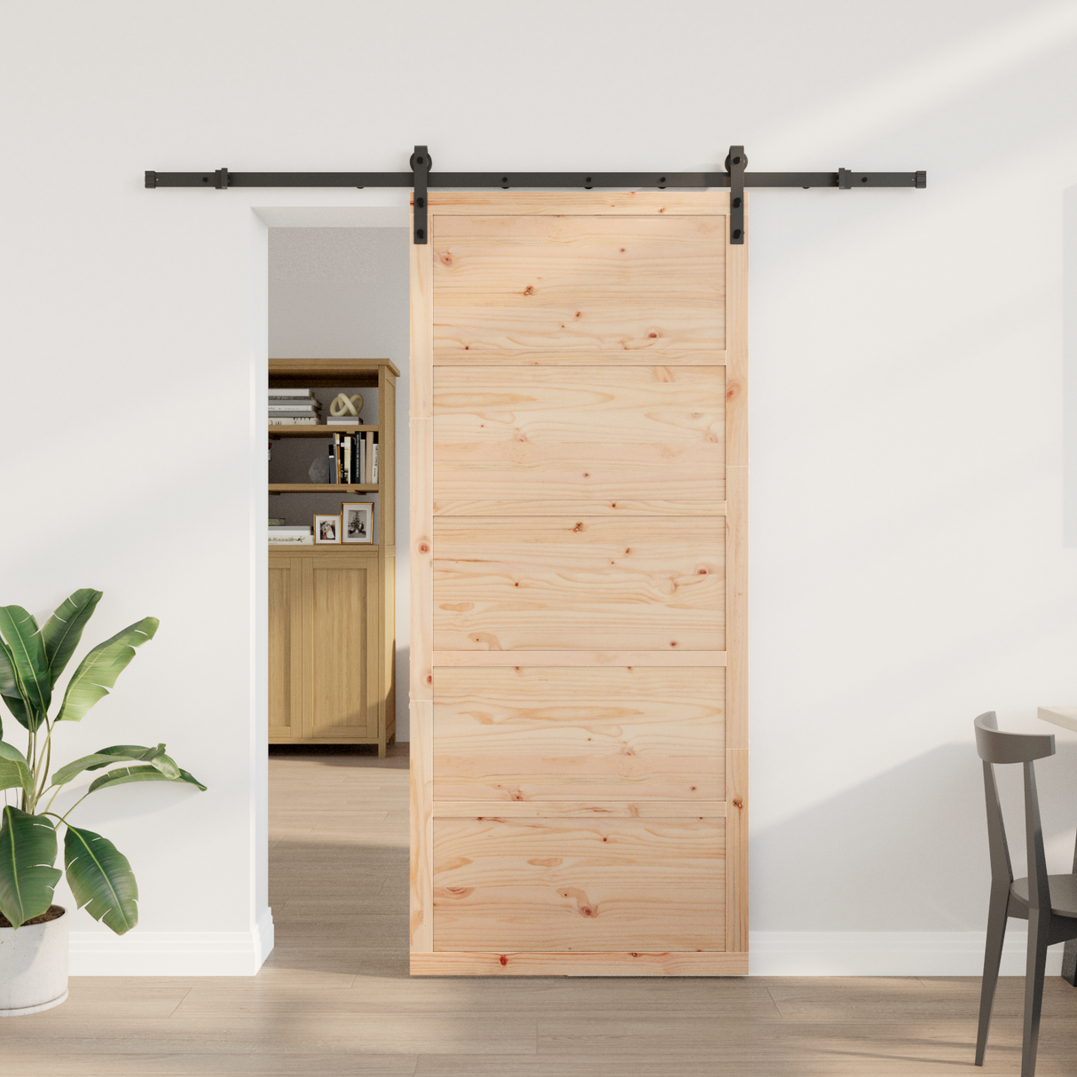 Sliding Door Natural 80 x 208 cm Solid Pine Wood