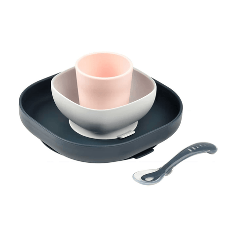 Beaba Silicone Suction Meal Set - Navy-1954803103467442176