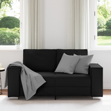 Loveseat Sofa Black 160 cm Faux Leather - Side View