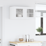 Hanging Cabinet with Door White 80 x 31 x 40 cm Engineered Wood - Top-Down View