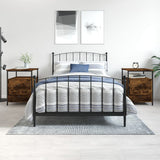 Bedside Cabinets 2 pcs Smoked Oak 44x45x60 cm Engineered Wood - Front View