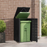 Wheelie Bin Storage for Single Bin Black 69x79x117 cm Steel - Side View