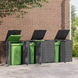 Wheelie Bin Storage for 5 Bins Anthracite 345x79x117 cm Steel - Side View