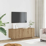 TV Cabinet Artisan Oak 100x35x40 cm Engineered Wood - Front View