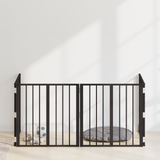 Dog Gate 4 pcs Black 60 x 60 cm Galvanised Steel - Front View