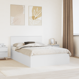 Bed Frame with Headboard White 150 x 200 cm Engineered Wood - Front View