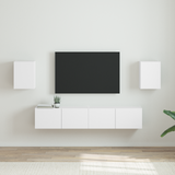 TV Wall Cabinet 2 pcs White 30 x 31 x 40 cm Engineered Wood - Side View