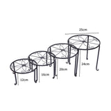 4 x Levede Metal Plant Stand Outdoor Black - Front View