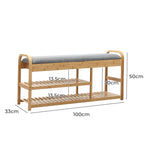 Levede Bamboo Shoe Rack Bench Entryway Seat-2006732840615677954