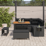 Garden Sofa Set with Cushion 9 pcs Black Poly Rattan