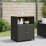 Cabinet Black 70 x 50 x 87 cm Polyester and Roly Rattan - Front View