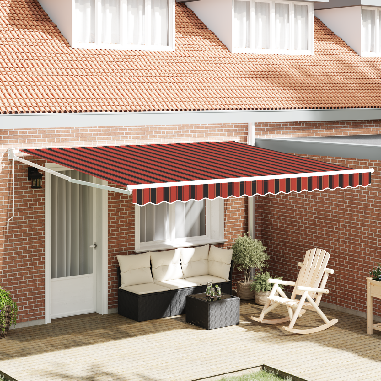 Retractable Awning Yellow and Orange 400 x 350 cm