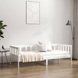 Day Bed without Mattress White 90x190 cm Solid Wood Pine - Side View