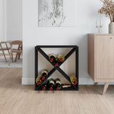 Wine Cabinet Black 62x25x62 cm Solid Wood Pine - Side View