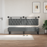 Hanging Headboard Dark Grey Fabric - Side View