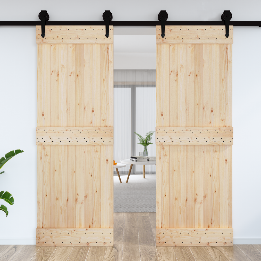 Flat Door NARVIK 80x210cm Solid Pine Wood (Untreated) Natural