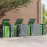 Wheelie Bin Storage for 6 Bins Grey 414x79x117 cm Steel - Side View