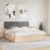 Bed Frame with Upholstered Headboard Dark Grey 180 x 200 cm - Front View