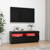 TV Cabinet with LED Lights Black 100x35x40 cm - Side View