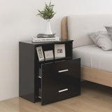 Bed Cabinet Black 50x32x60 cm - Side View