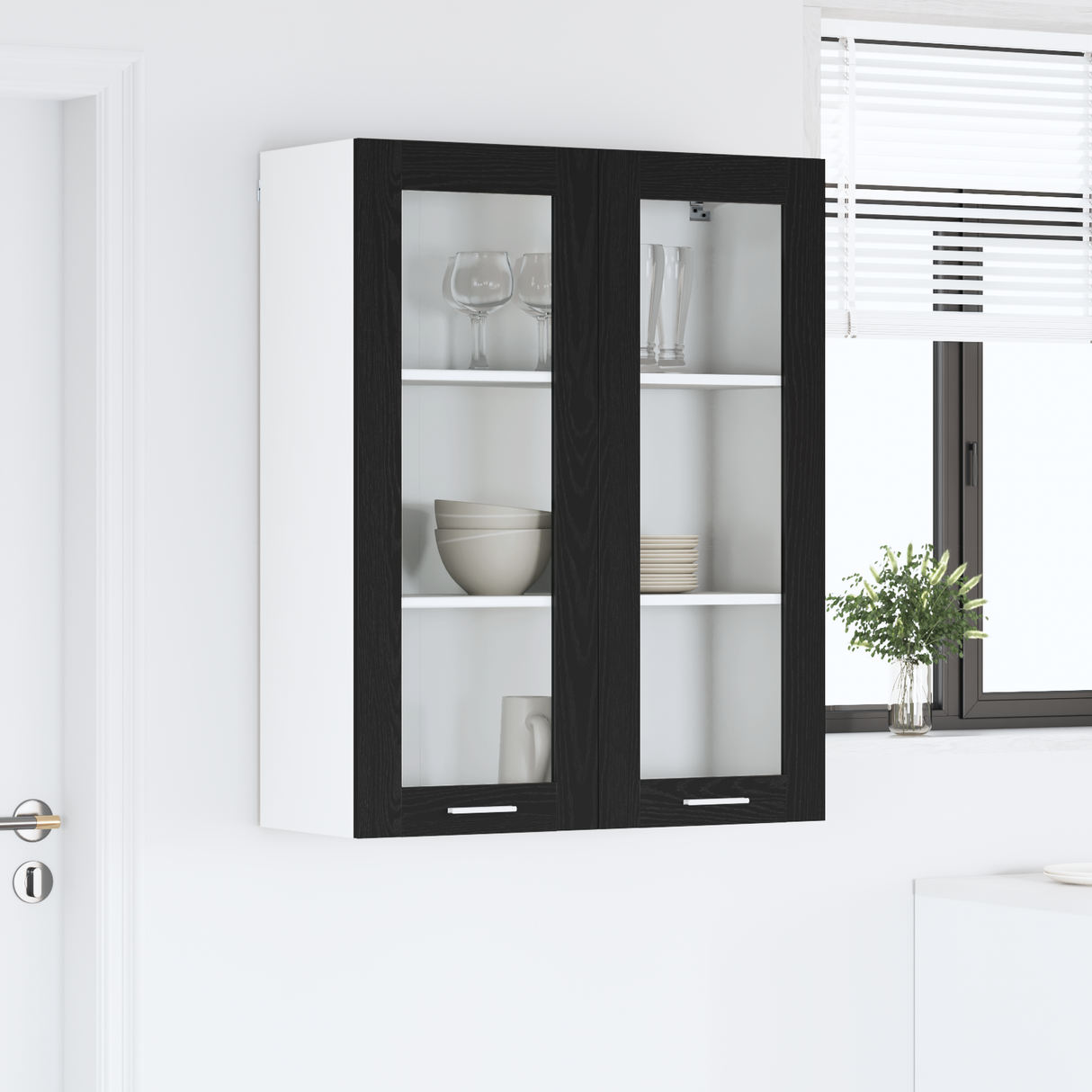Hanging Cabinet Black Oak 80 x 31 x 100 cm Engineered Wood