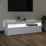 TV Cabinet with LED Lights White 120x35x40 cm - Side View