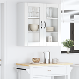 Wall Glass Cabinet PORTO High Gloss White 80 x 31 x 80 cm - Top-Down View