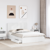Storage Bed with Drawer White 150 x 200 cm Engineered Wood