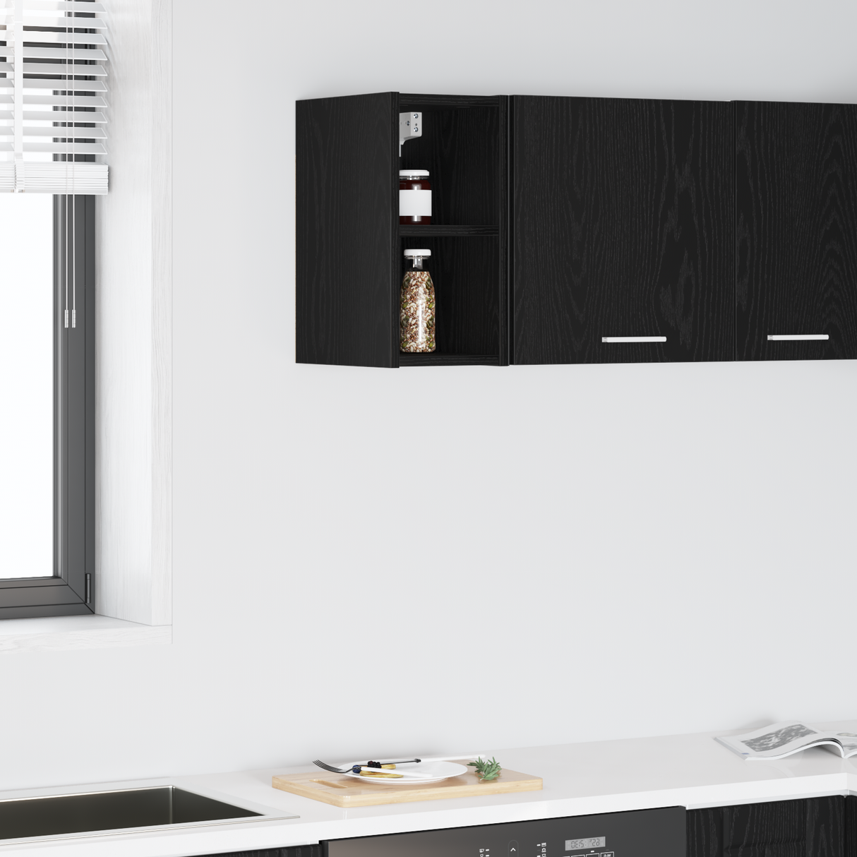 Hanging Cabinet Black Oak 20 x 29,5 x 40 cm Engineered Wood