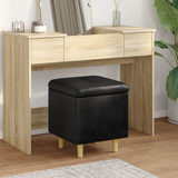 Storage Ottoman with Cushion Black 40 x 40 x 45 cm Faux leather - Side View