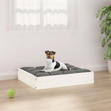 Dog Bed White 51.5x44x9 cm Solid Wood Pine - Front View