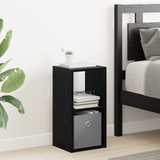 Bedside Table with Drawer 2 pcs Black Oak 25.5 x 22 x 49.5 cm - Top-Down View