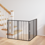 Dog Gate 2 pcs Black 100 x 80 cm Galvanised Steel - Front View