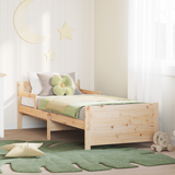 Bed Frame with Headboard Brown 80 x 200 cm Engineered Wood - Front View
