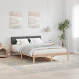 Bed frame Brown and dark grey 150 x 200 cm Solid pine wood - Side View