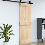 Flat Door NARVIK 85x210cm Solid Pine Wood (Untreated) Natural